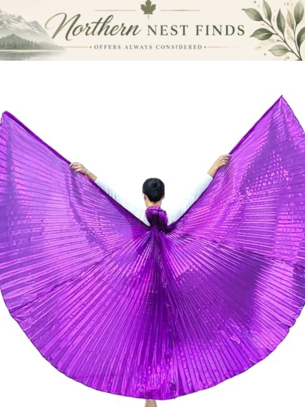 Isis Wings Belly Dance Costume with 2 Sticks & Bag Polyester